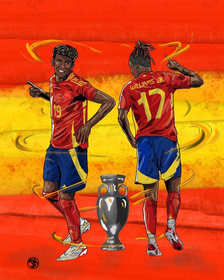 Lamine Yamal and Nico Williams